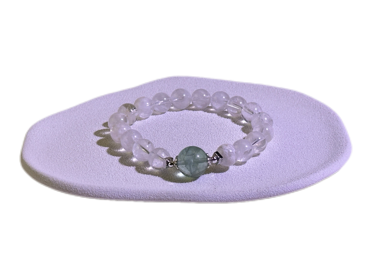Snow Flake Phantom Fluorite Focal Bracelet